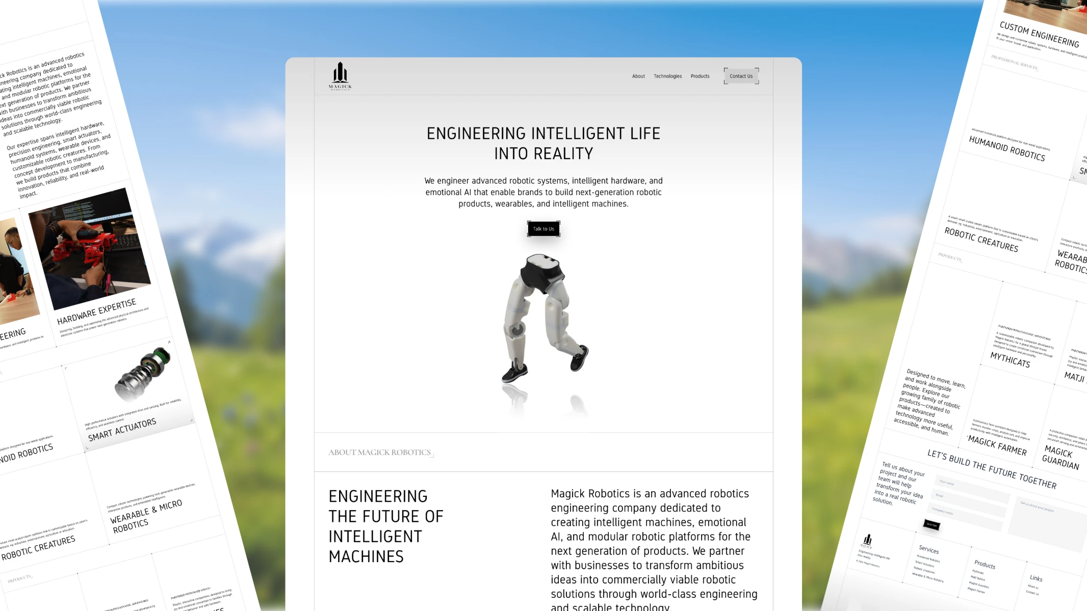 Robotics brand site with an engineering feature article